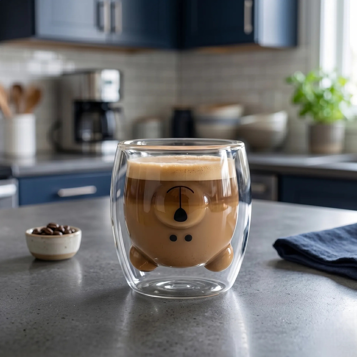 vaso_cafe_oso_osito_doble_pared_vidrio_250ml_sin_asa_taza (5) Taza con forma de osito - Imagen 1